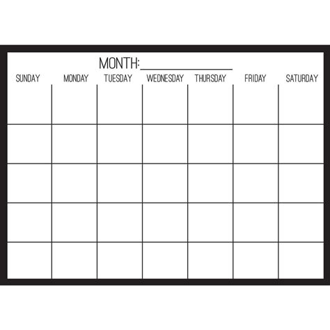 Black Month Calendar